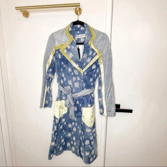 Vivienne Hu distress denim dress runway spring 2019 collection NWT size 2 - Picture 2 of 12